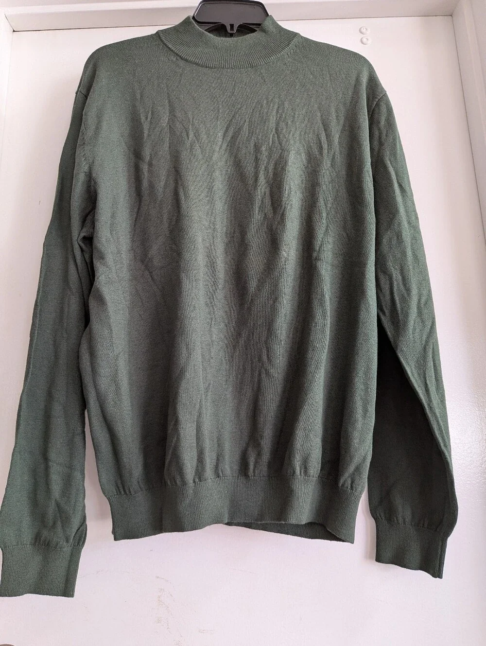 Paul Fredrick Olive Green Turtleneck Sweater Cotton, Silk And Cashmere XL